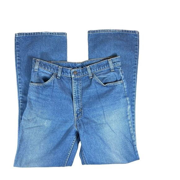 Vintage 1970’s Levi’s Orange Tab Bootcut Distressed Men’s Denim Jeans - Picture 7 of 12